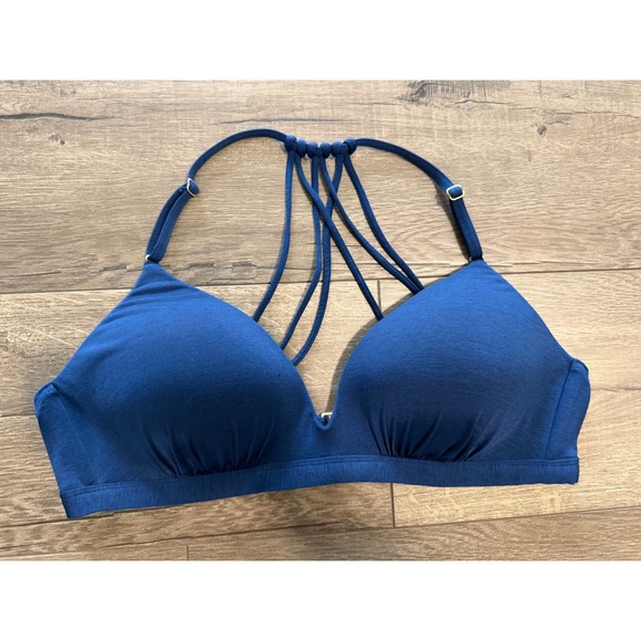 Athleta Other - Athleta Women Blue Strappy Cage Back Bikini Swim Top Size L S/213051-02